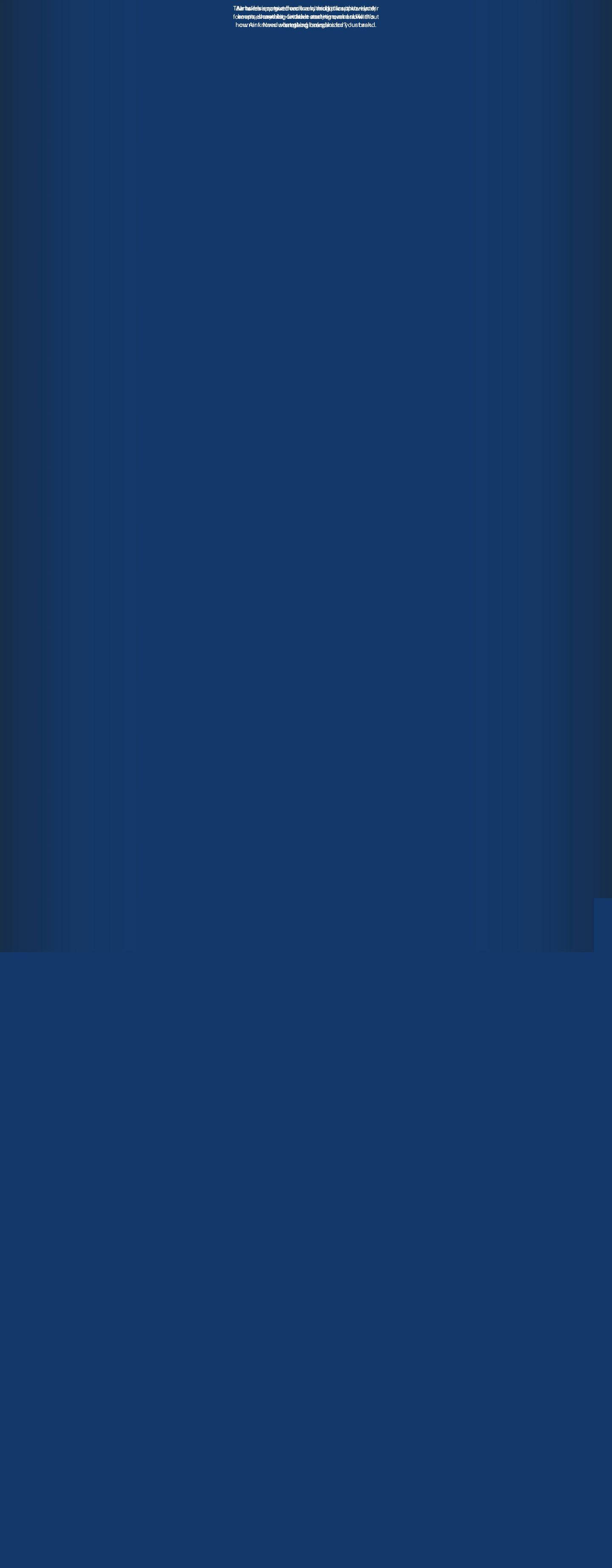 An expansive dark blue scroll canvas built to present sticky typographic statements sequentially.