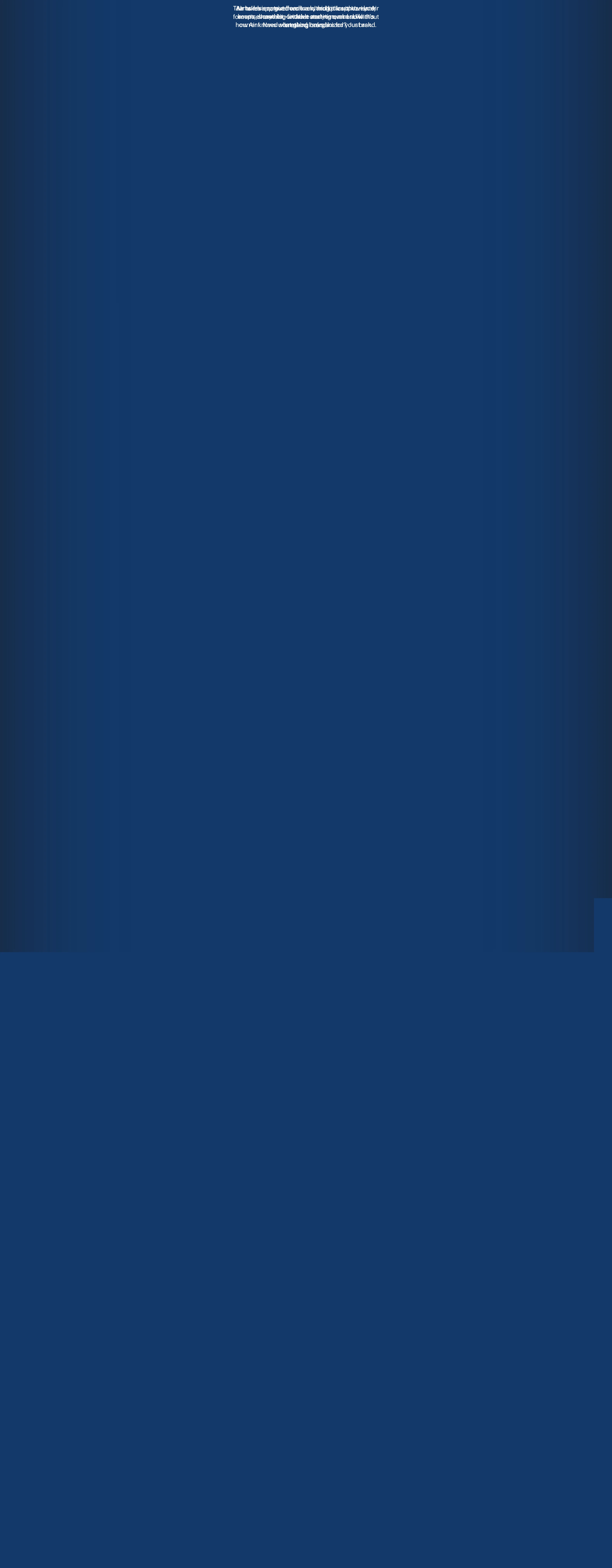 An expansive dark blue scroll canvas built to present sticky typographic statements sequentially.