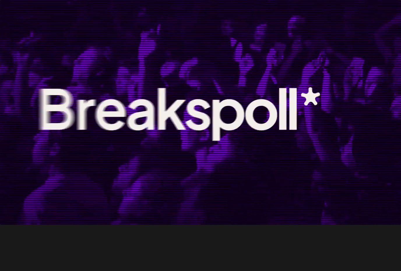 Atmospheric full-bleed video section with purple CRT scanline raster effects and bold rave branding.