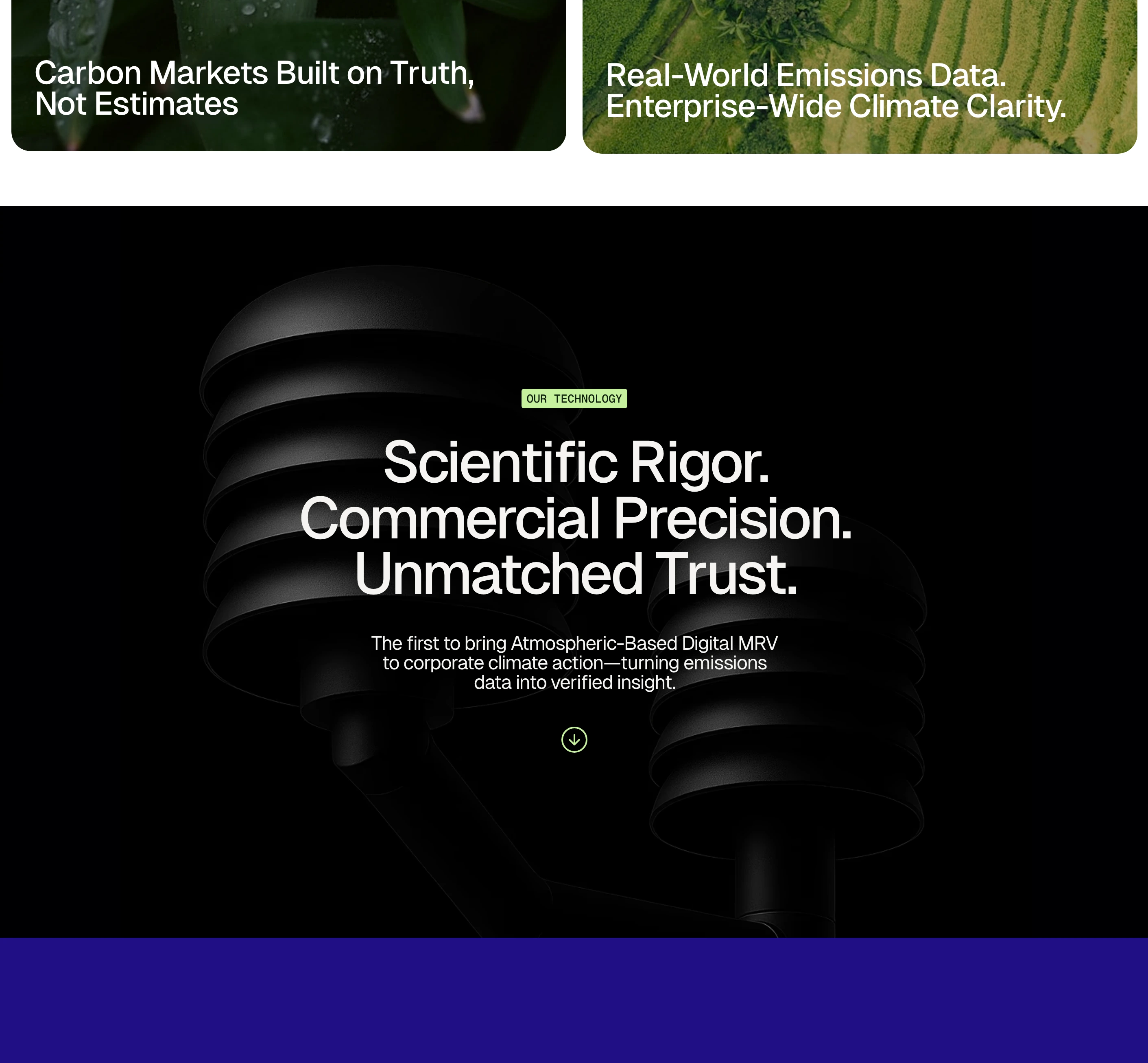 Monolithic matte-black hardware emerges from deep darkness behind crisp typography, projecting clinical authority and scientific precision.