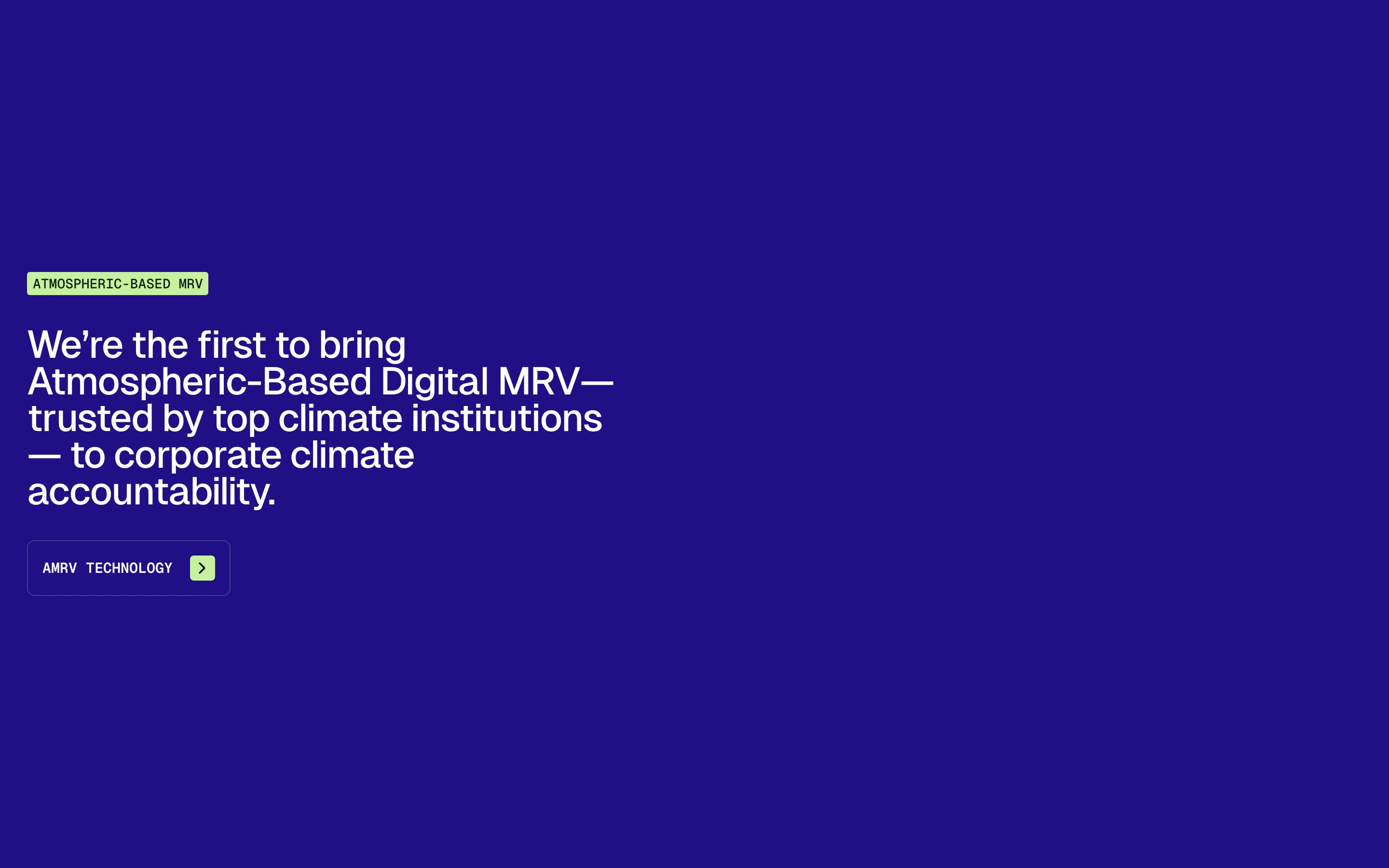 A stark deep-indigo field anchored by precise left-aligned typography and sharp lime-green technical tags.