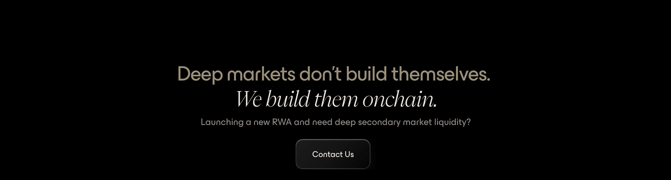 Quiet, refined dark call-to-action centered around elegant dual-font typography.
