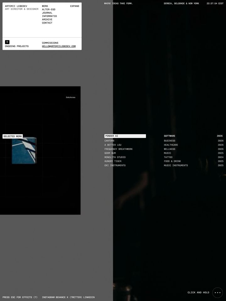 Artemii Lebedev homepage