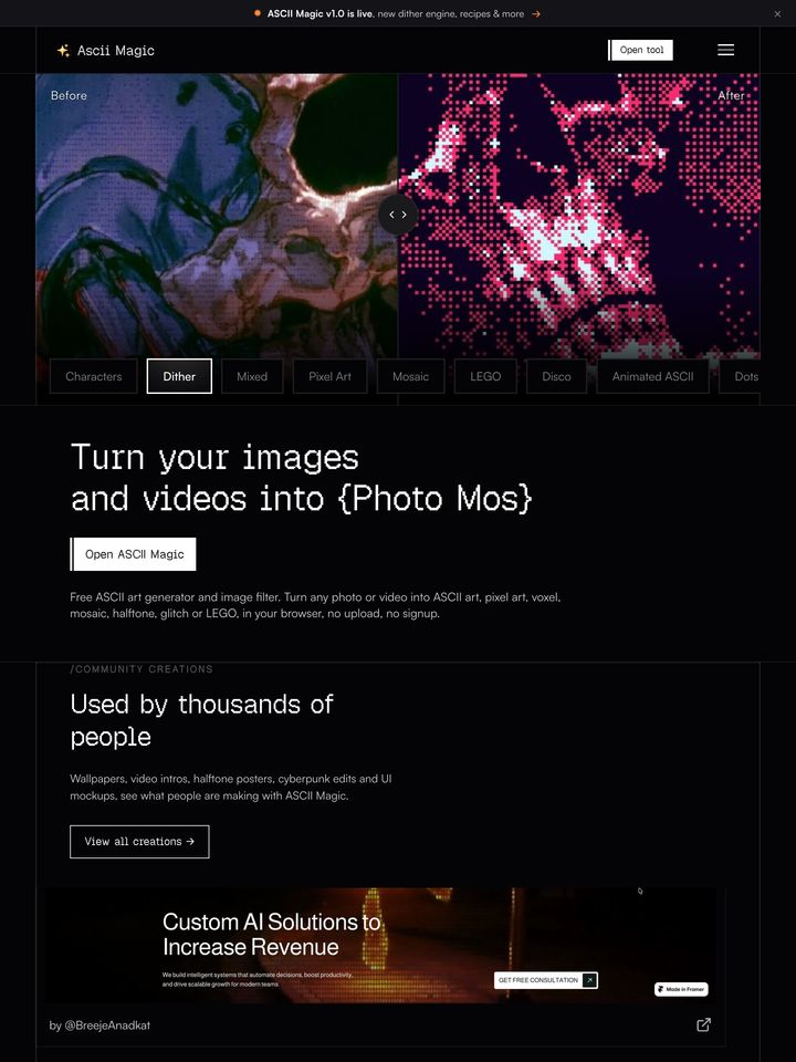 ASCII Magic homepage