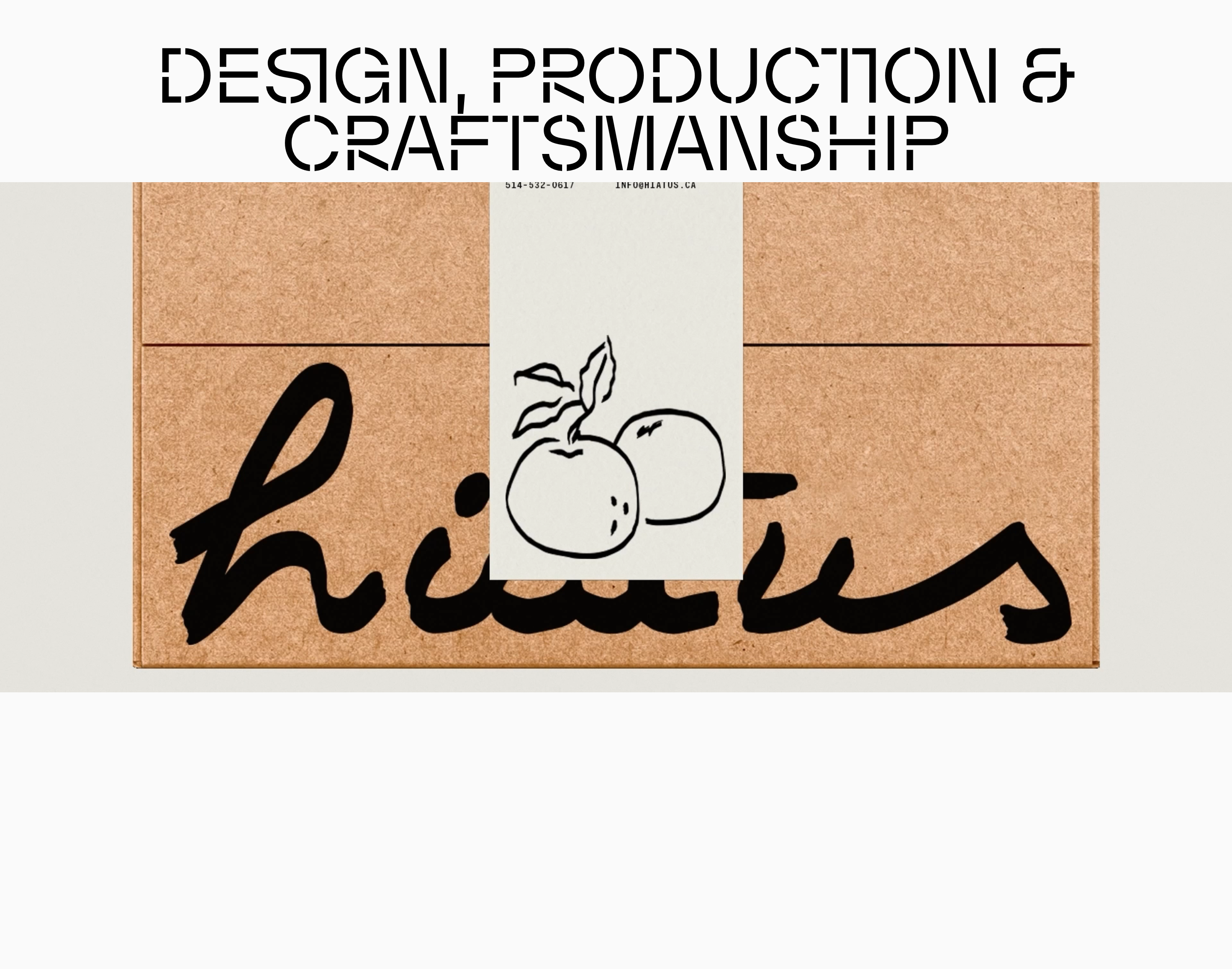 Tactile packaging craftsmanship meets bold stencil typography in an artisanal studio introduction.