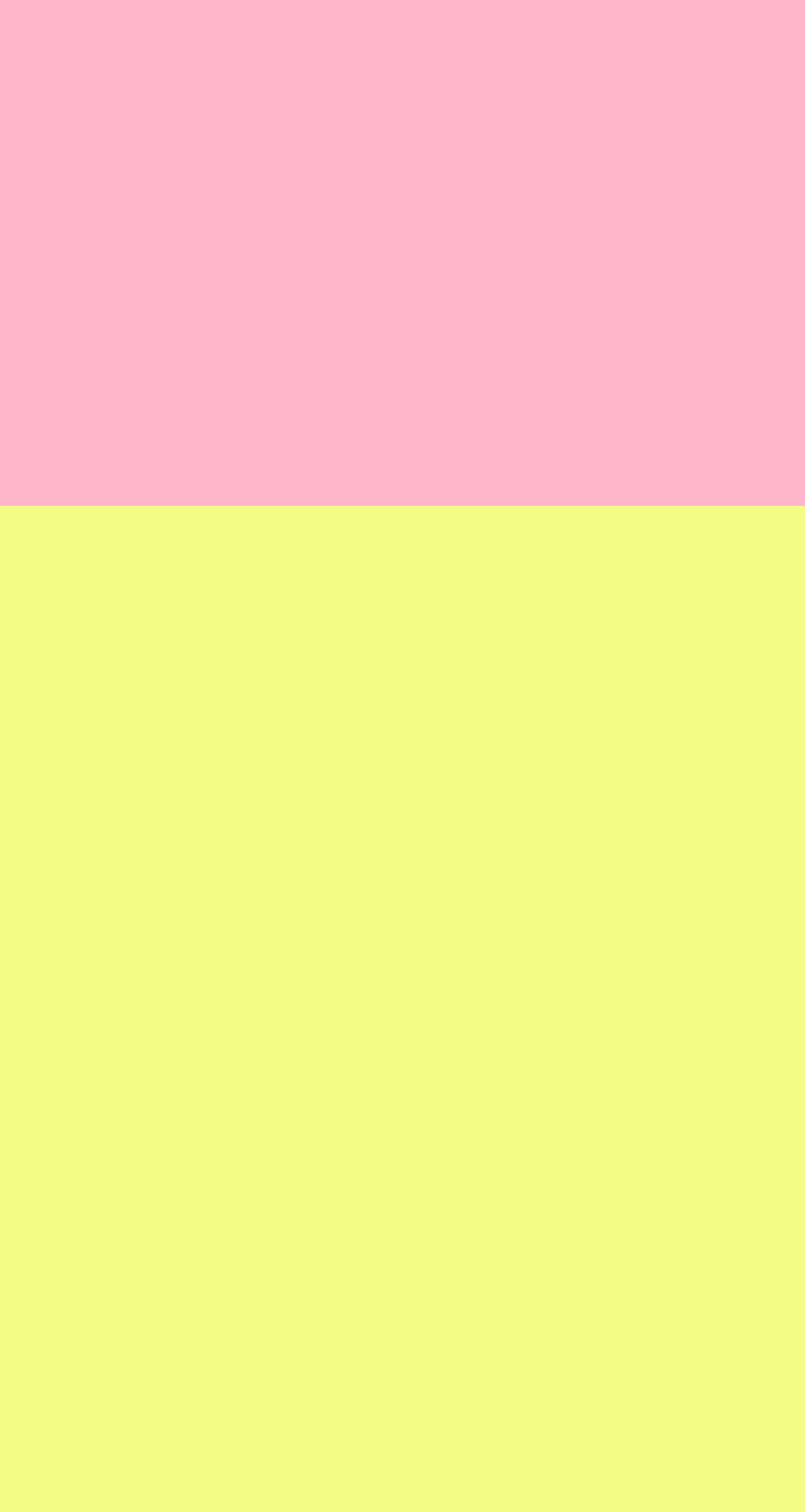 Bold duo-tone color block layout balancing high-contrast pastel pink and neon yellow fields.