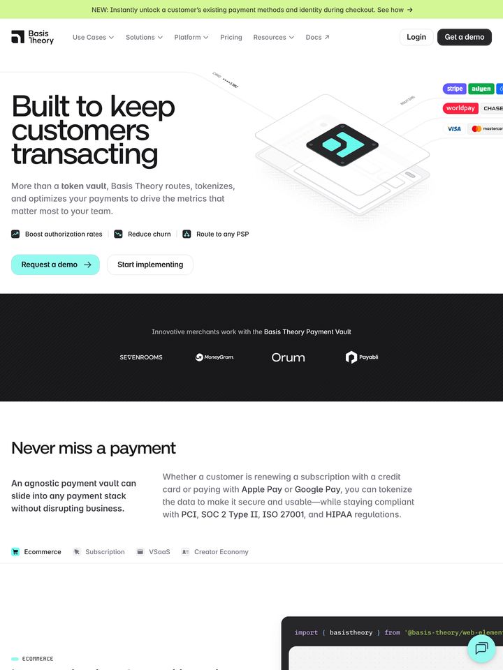 Basis Theory homepage