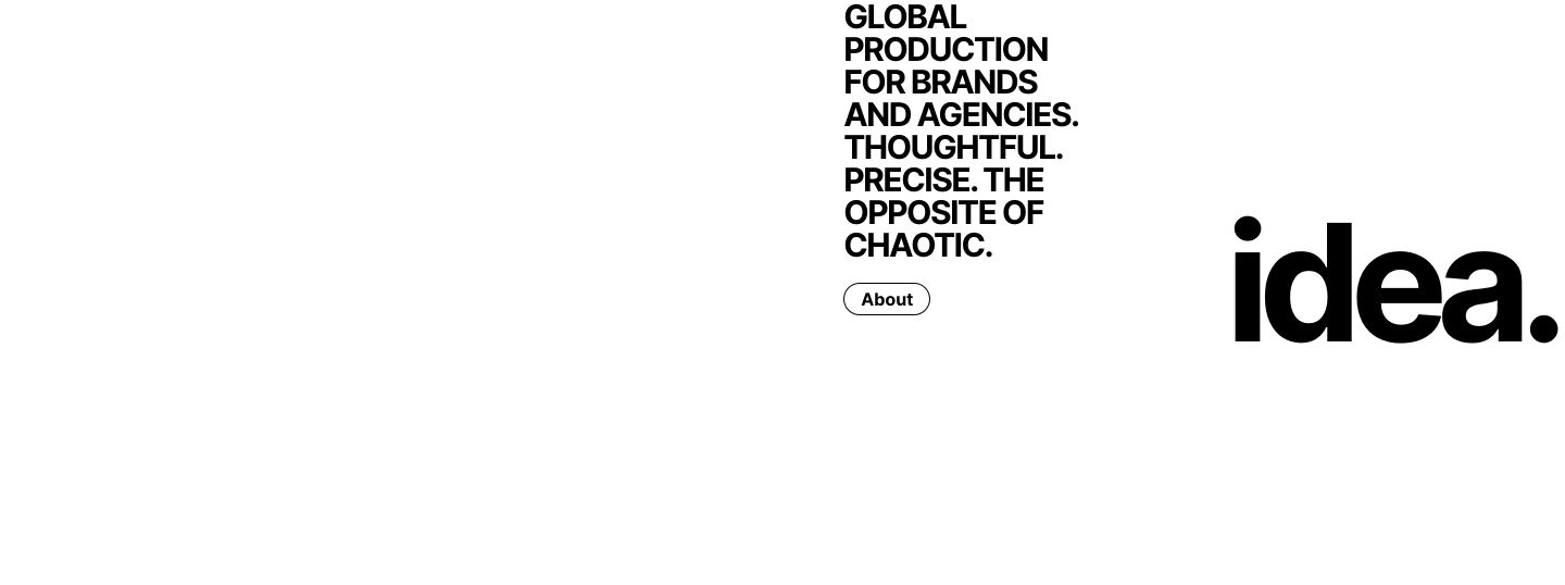 Stark black-and-white typographic statement pairing tight uppercase copy with an oversized lowercase keyword against expansive white space.