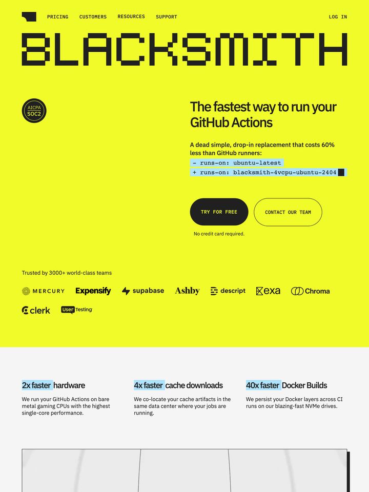 blacksmith-sh homepage