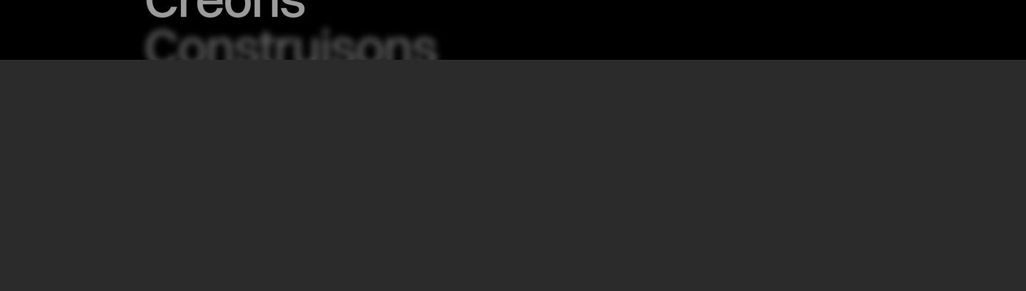 Minimalist and quiet dark transition section with stark monochromatic left-aligned typography.