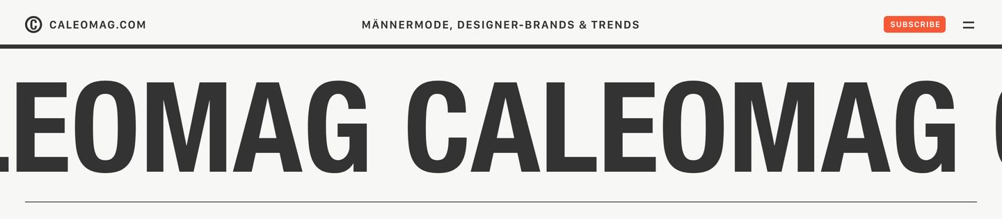 High-impact editorial masthead pairing a refined top utility bar with monumental, edge-to-edge condensed typography.