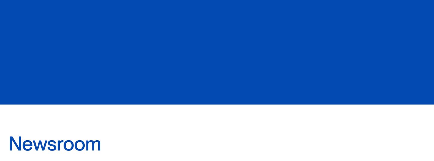 A stark two-tone transition block featuring an expansive cobalt blue field above a single left-aligned header.