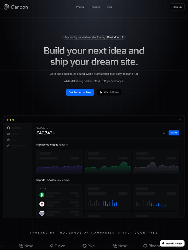 Carbon homepage