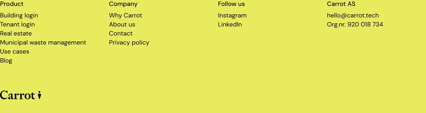 Vibrant chartreuse footer with clean typography arranged in structured columns anchored by a bold bottom logo.