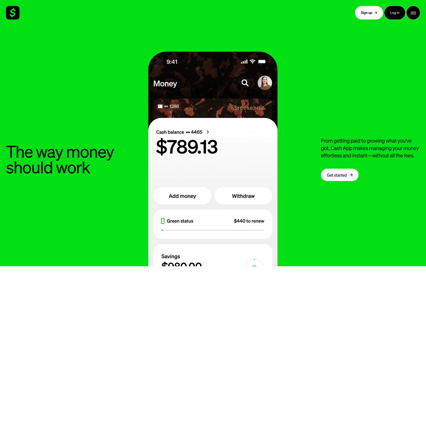 An electric green canvas punches forward a pristine central mobile app mockup flanked by restrained, ultra-clean typography.