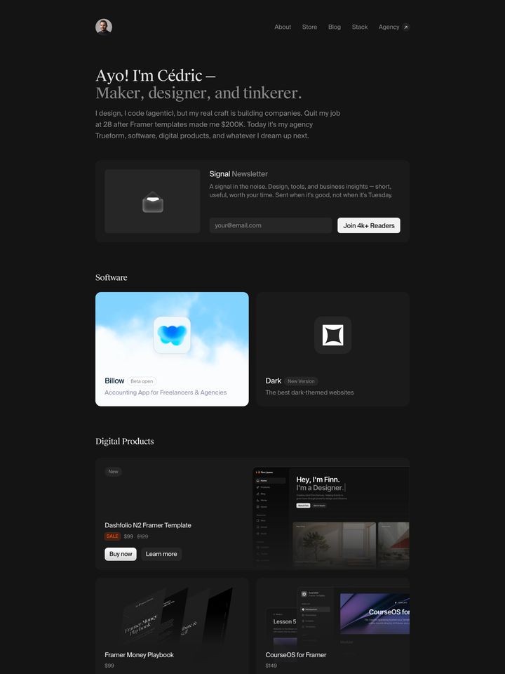 Cédric homepage