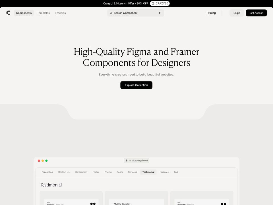 Crazyui homepage