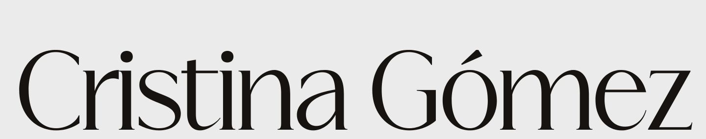 An ultra-minimal statement hero featuring an oversized high-contrast serif nameplate set against a pale gallery-like canvas.
