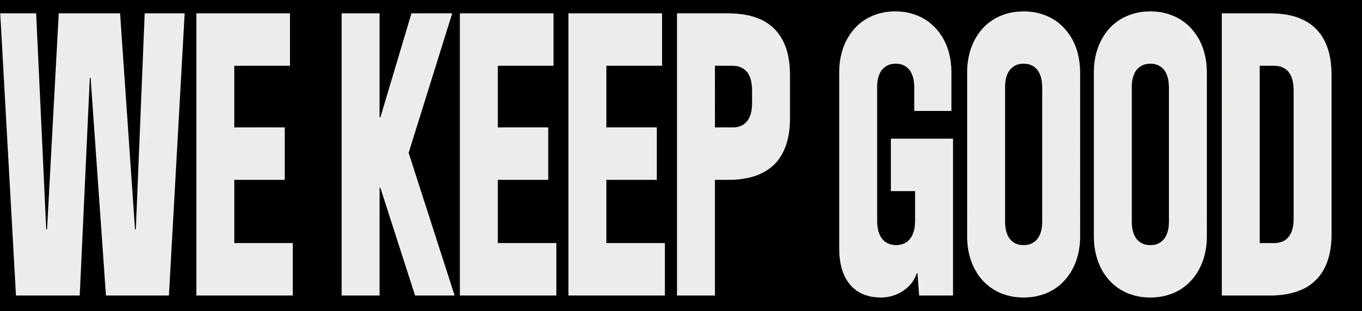 Monolithic, high-contrast condensed typography spans the full width on black with stark graphic impact.