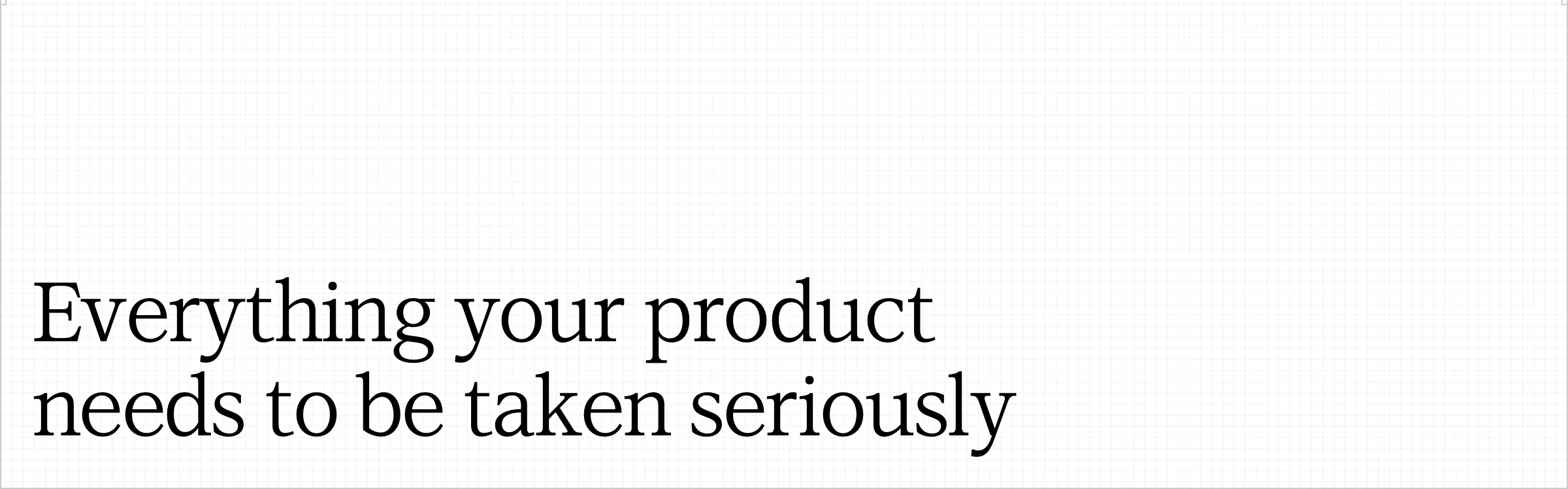 A stark, quiet typographic statement resting on a subtle grid background with immense negative space.