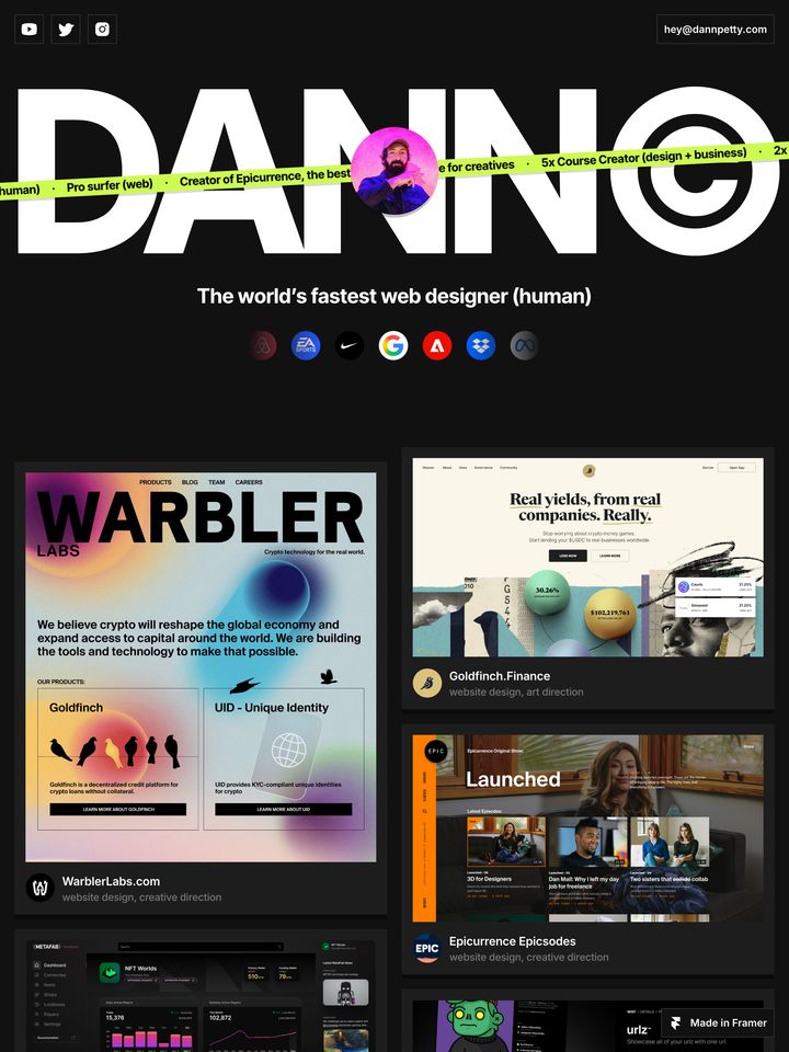 dannpetty-com homepage
