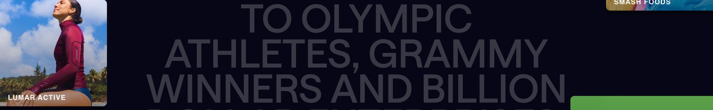Atmospheric dark statement section pairing enormous low-contrast typography with framed client thumbnail cards.
