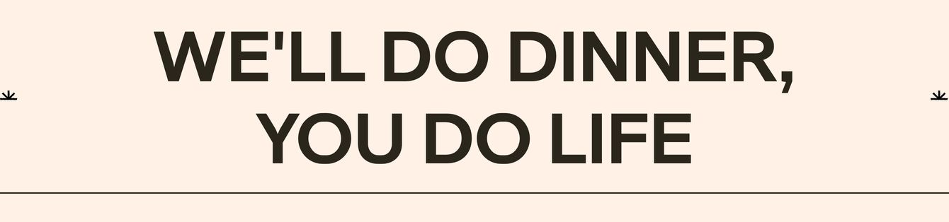 A warm, bold typographic statement banner with centered uppercase copy framed by delicate horizontal rules and star glyphs.