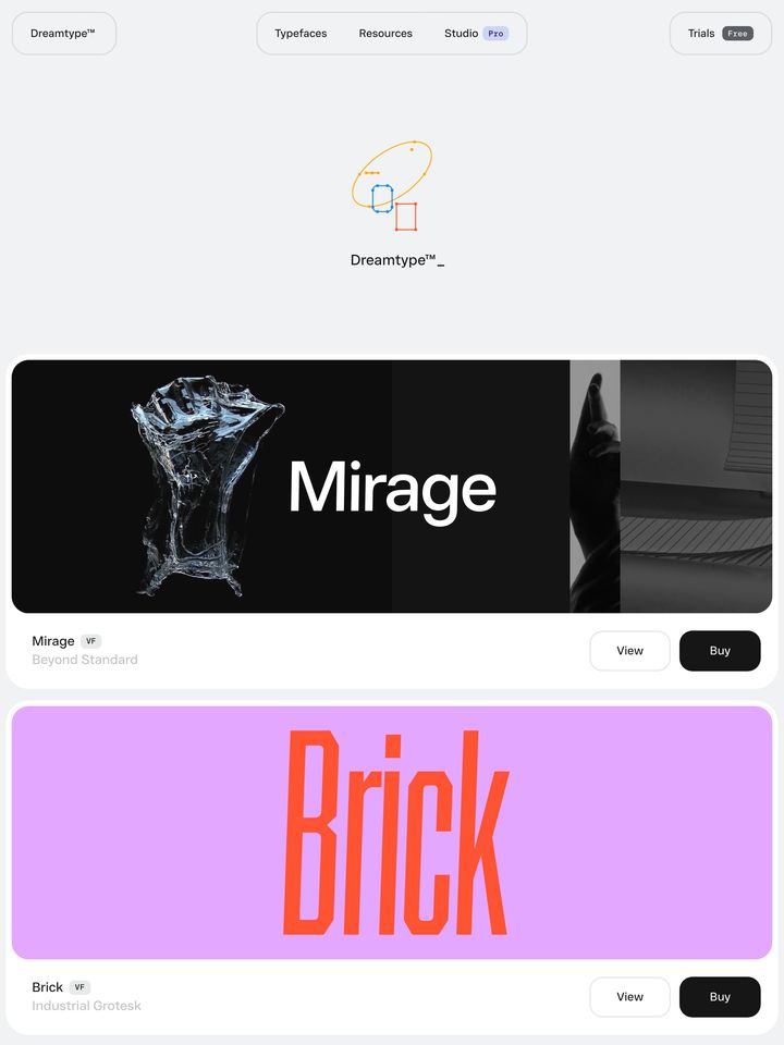 Dreamtype homepage