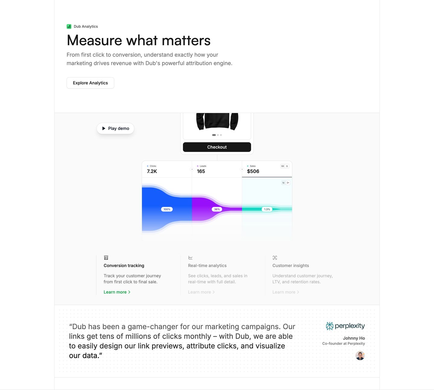 Precise and modern SaaS feature showcase pairing clean typography and product UI mockups with social proof.