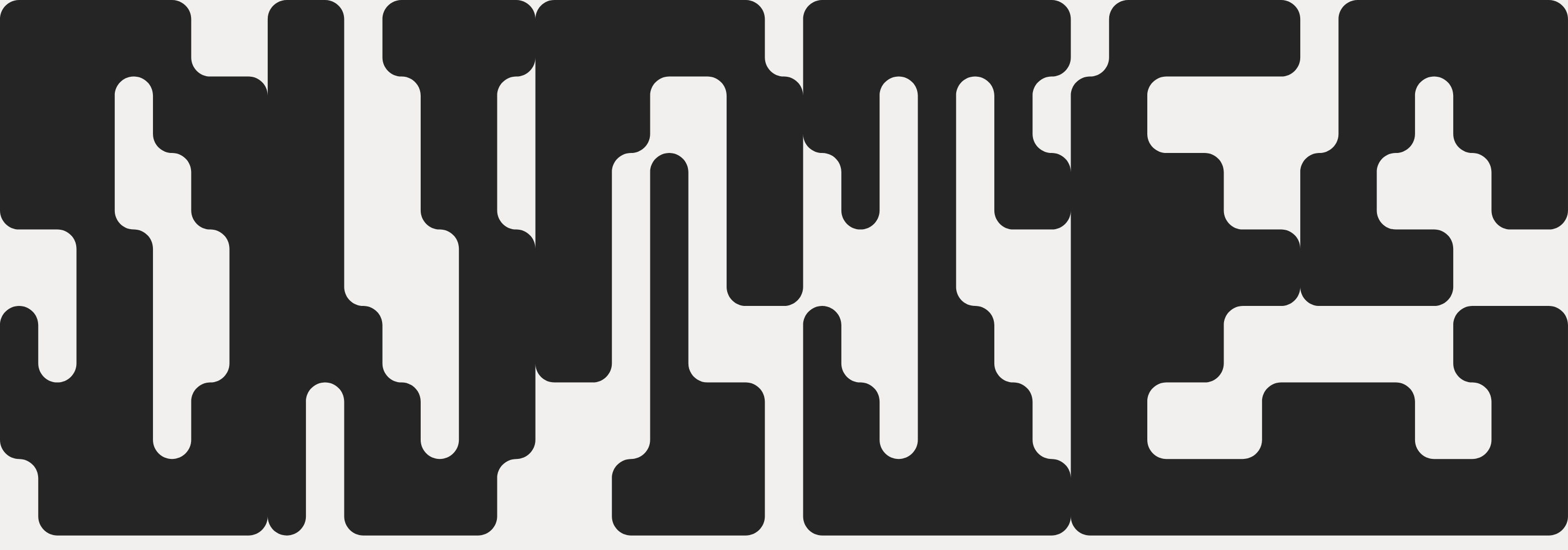 Massive distorted typographic artwork stretching across the viewport with high-contrast brutalist presence.