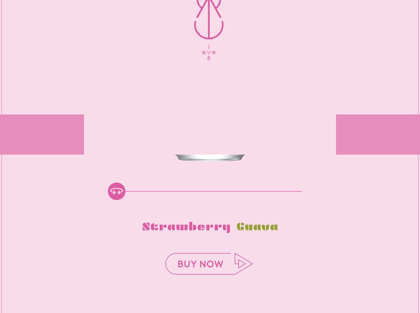 A playful pastel-pink product showcase featuring stylized stencil typography and a floating metallic saucer on an airy canvas.