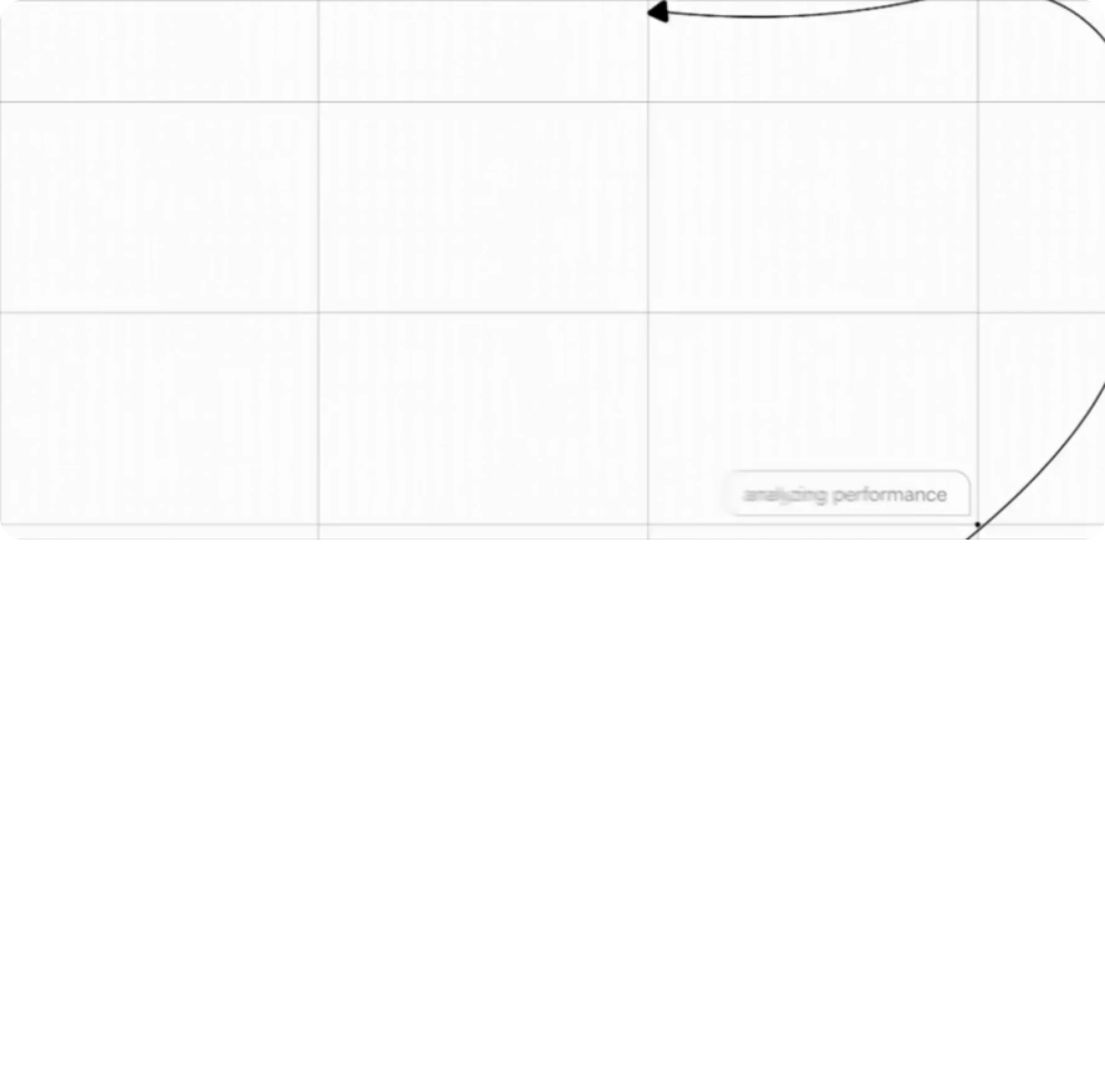 An ultra-minimal, airy wireframe canvas with delicate grid lines and tiny contextual status pills.
