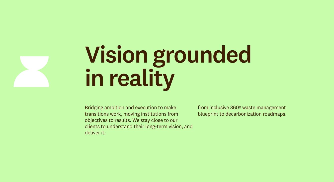 Airy editorial statement pairing bold dark brown typography with a soft chartreuse background and a subtle geometric graphic.
