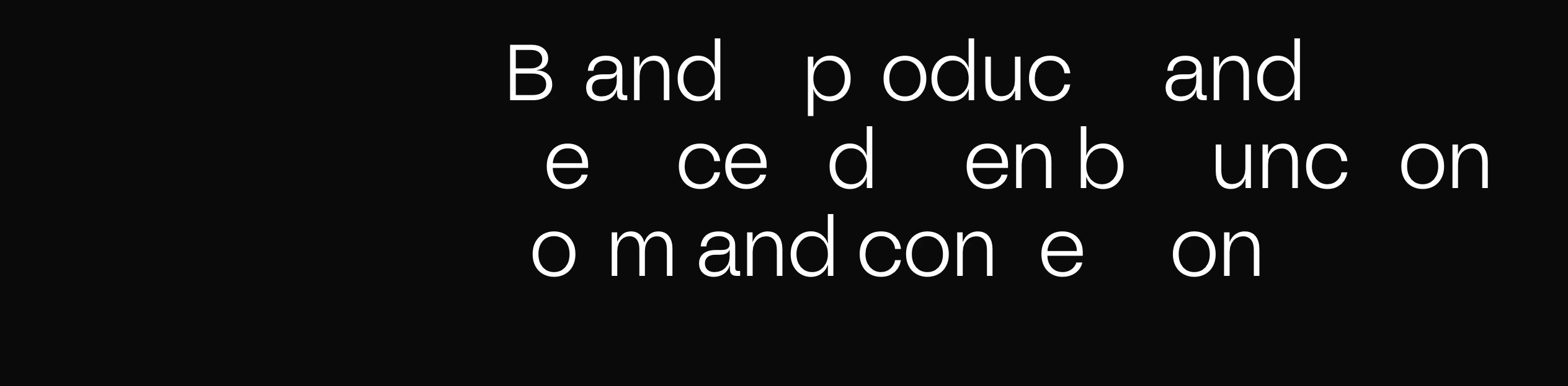 Cryptic and stark typographic statement with scattered letterforms drifting across a pitch black field.