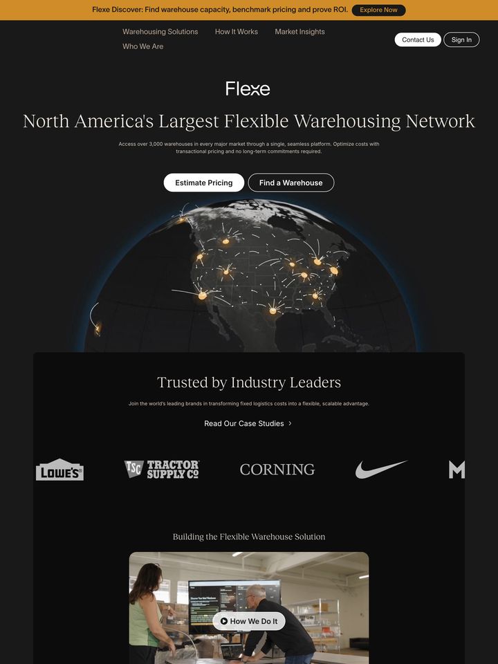 Flexe homepage