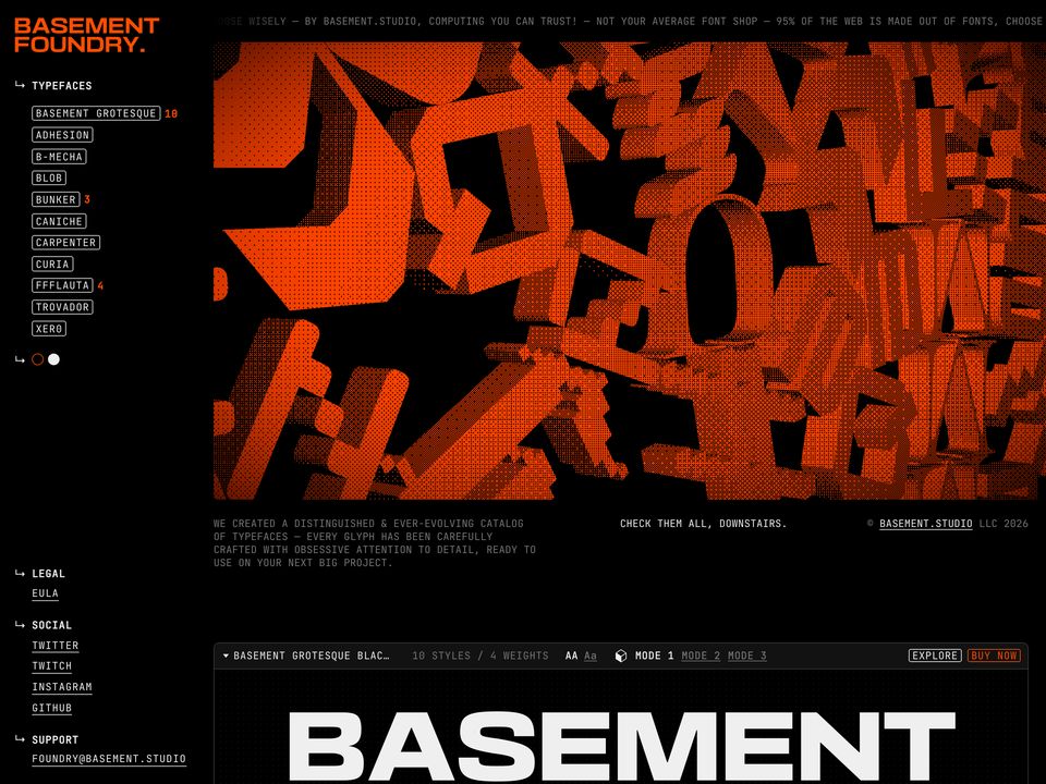 Basement Foundry homepage
