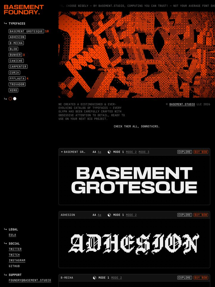Basement Foundry homepage