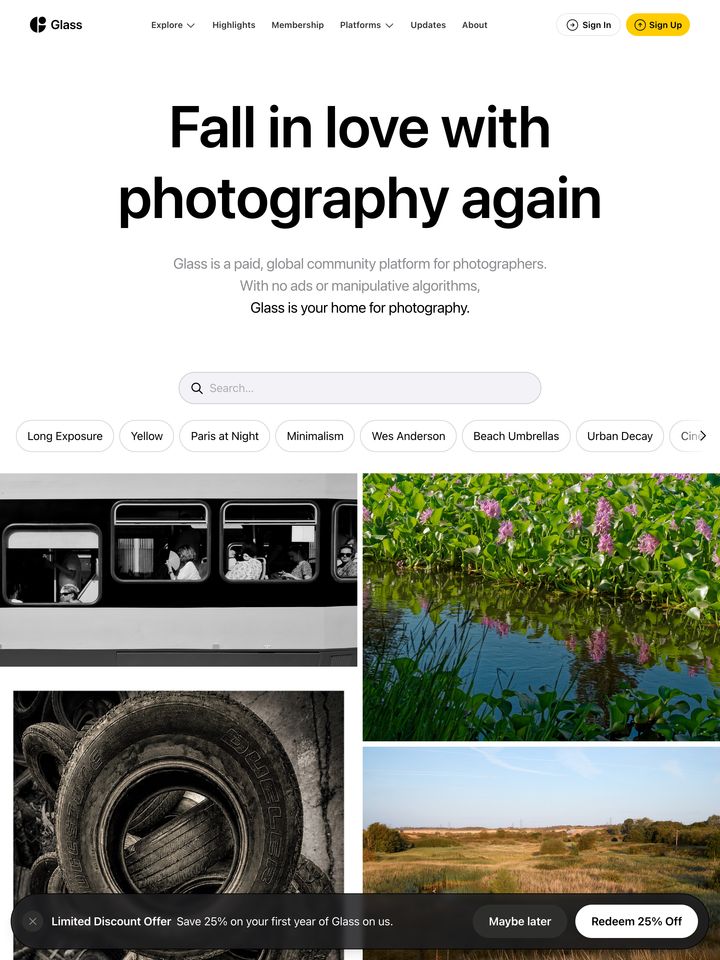 Glass homepage