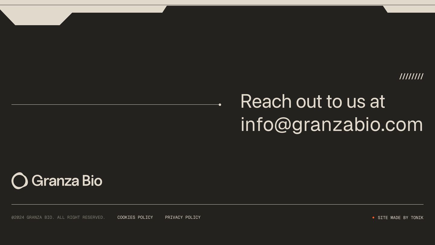 A technical dark-mode footer blending sci-fi chamfered framing with stark monospace metadata and a bold contact headline.