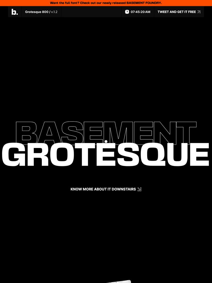 Basement Grotesque homepage