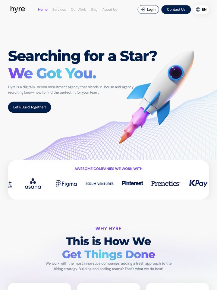 Hyre homepage