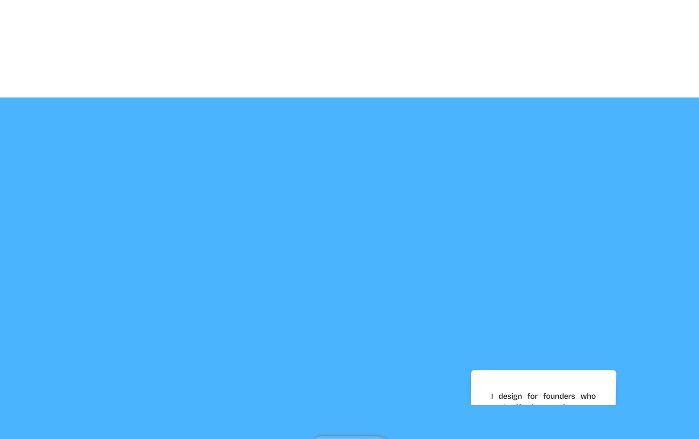 A vast expanse of electric sky blue anchored by a solitary minimal text card floating in the lower right.