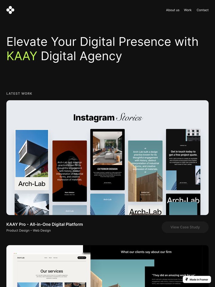 Kaay Agency homepage