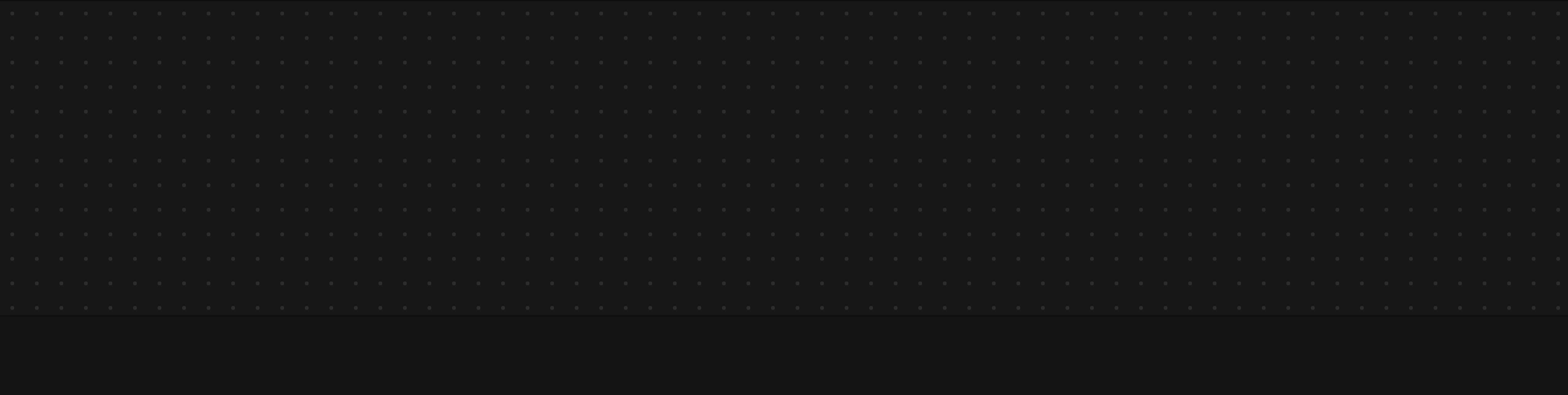 A quiet, dark spacer featuring a minimalist dot grid pattern that introduces subtle technical texture between content sections.