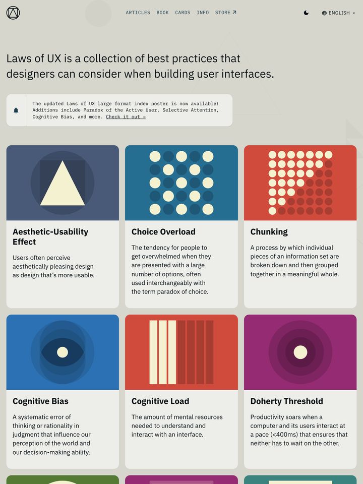 Laws of UX homepage