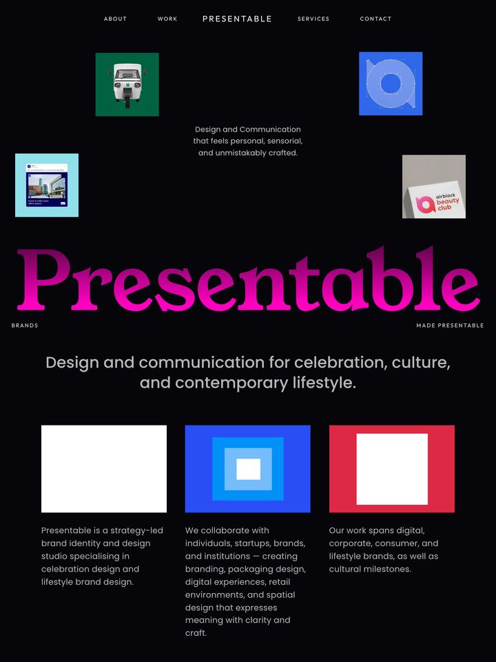 Presentable homepage