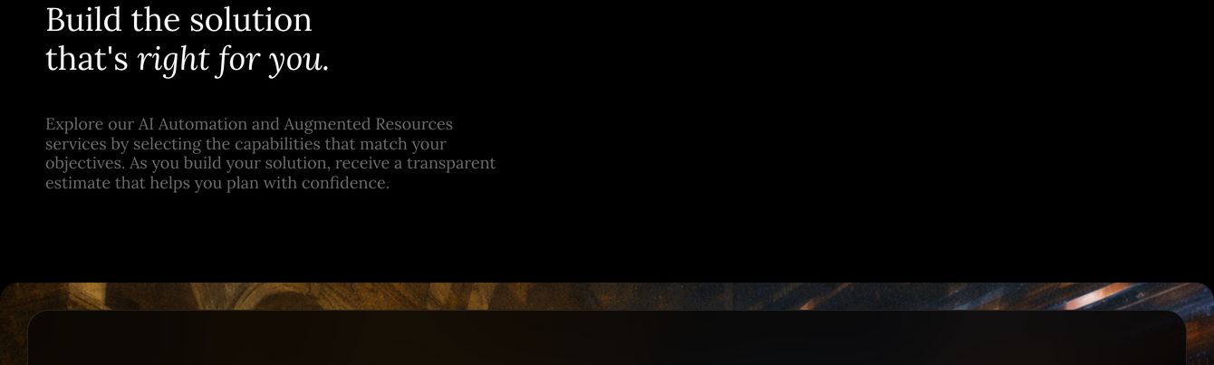 Sparse, quiet editorial statement with elegant serif typography set against deep black negative space.