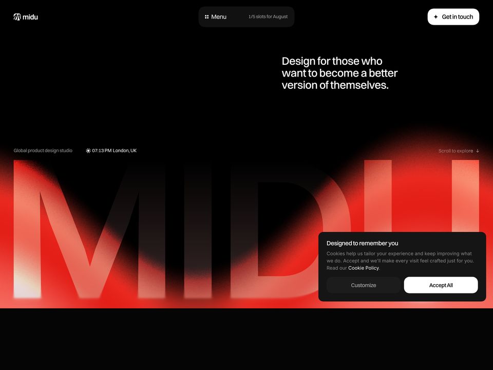 Midu Studio Website homepage
