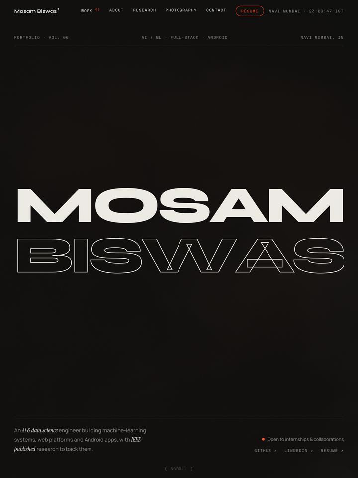 Mosam Biswas homepage