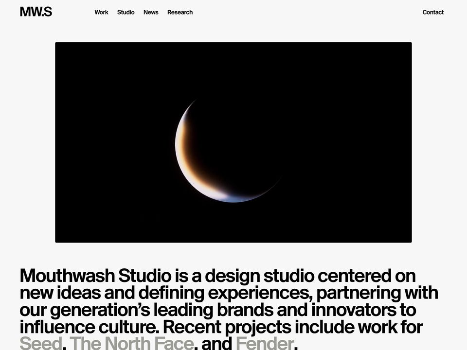 Mouthwash Studio homepage